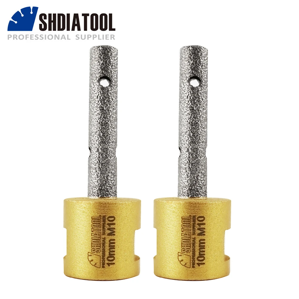 SHDIATOOL 2pcs Vacuum Brazed Diamond Finger Bits 10mm M10 Enlarge Shape Round Bevel Existing Holes Korea Free Shipping Ceramic