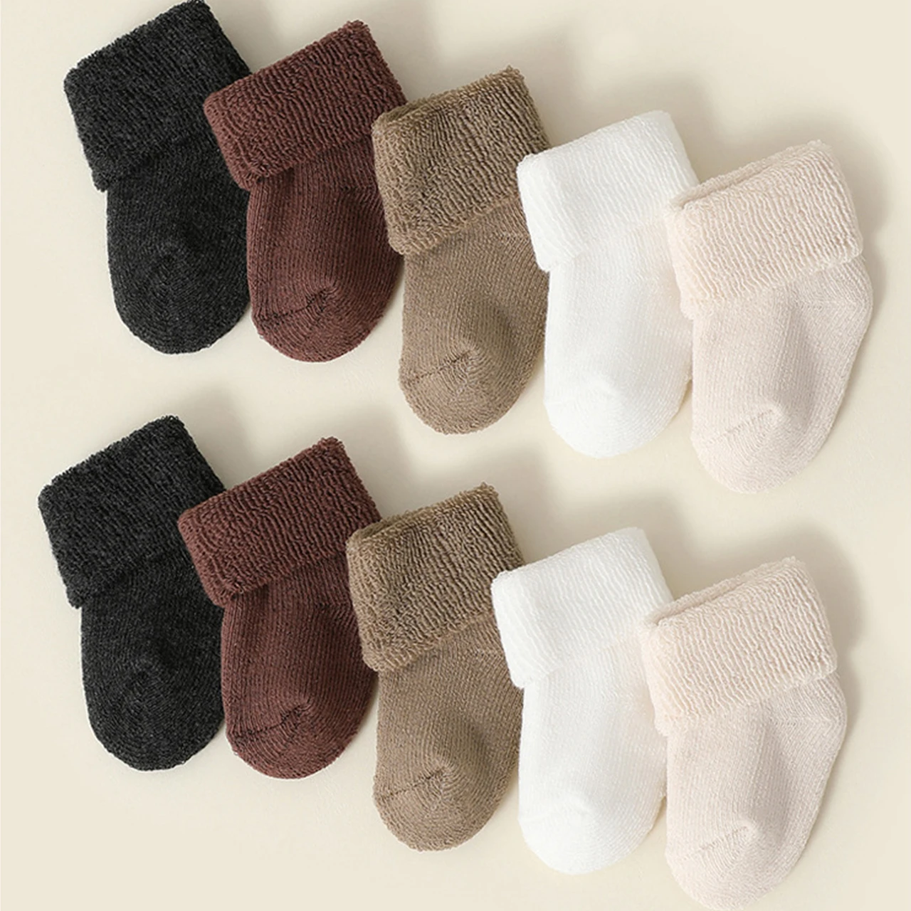 5 Pairs Baby Socks Autumn Winter Fleece-Lined Thick Children'S Indoor Toddler Kids Socks Boys Girls Baby Socks