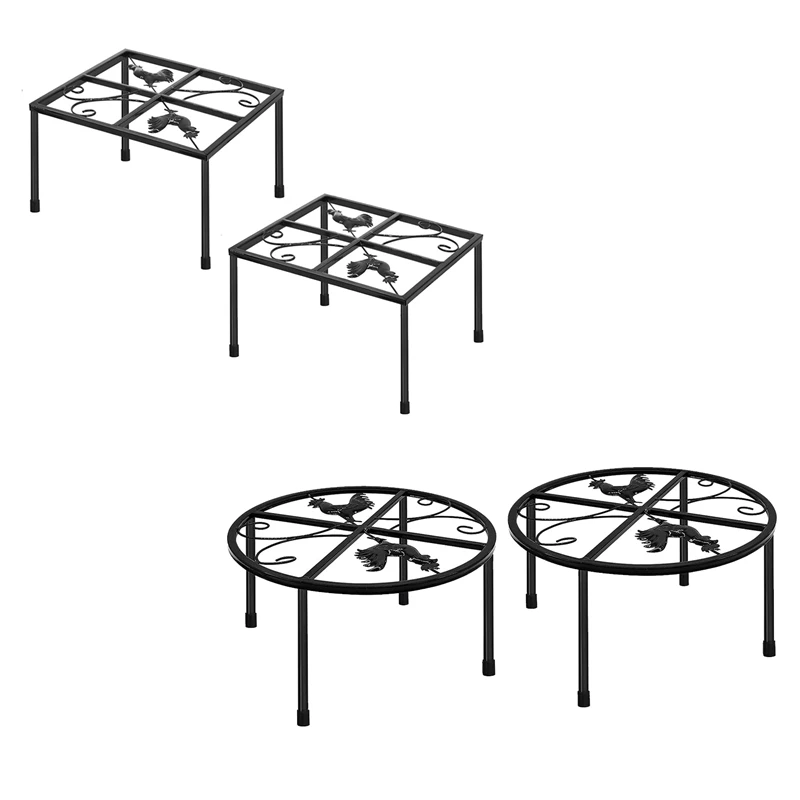 

2 PCS Metal Stand For Chicken Feeder Waterer, Stand Holder With 4 Legs, Supports Rack For Buckets Barrels Square Easy To Use