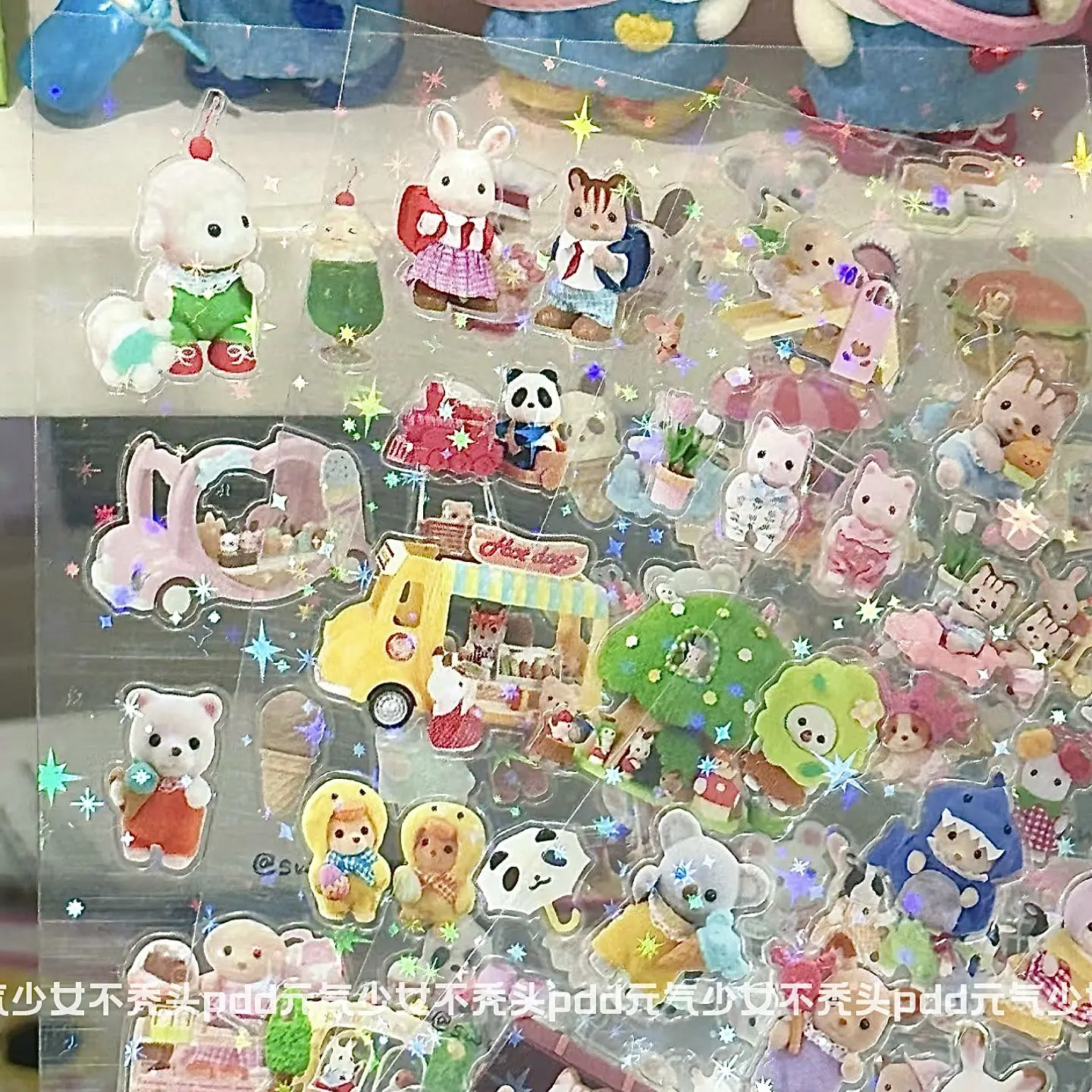 Sylvanian Families Cartoon Waterproof Stickers Pack Cute Water Bottle Laptop Skateboard Scrapbook Anime Accessories 4