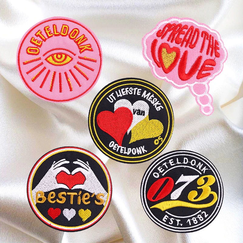 4-6PCS Set Patch Netherland Oeteldonk Emblem Embroidery Patches Iron On Patches For Clothing Netherlan Carnival Patch Stickers