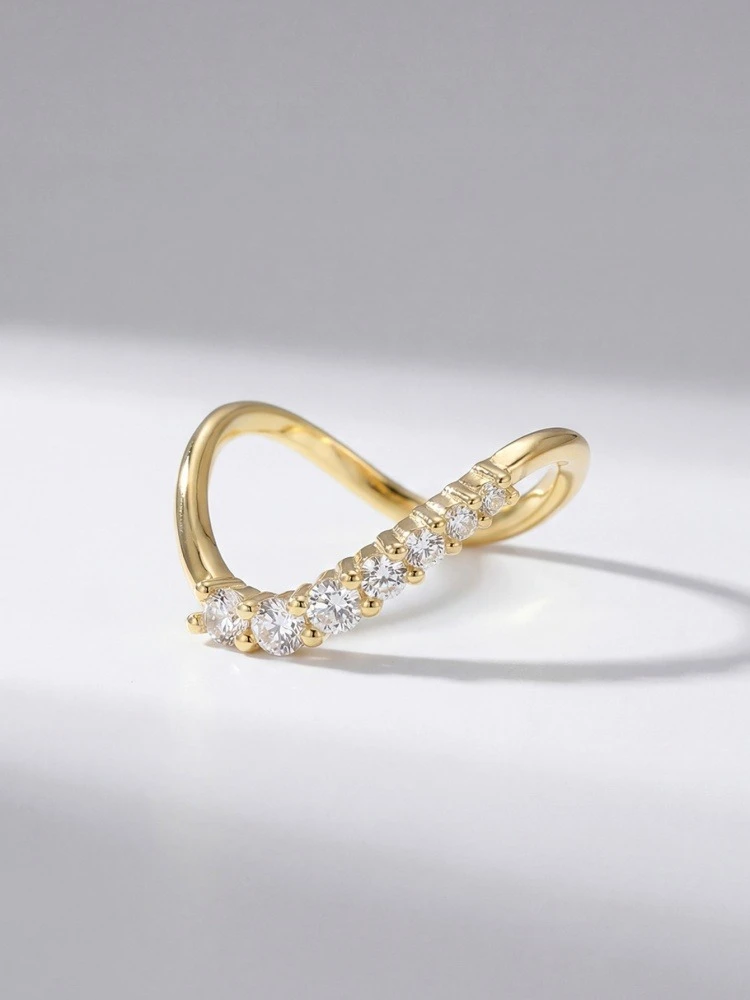 925er Sterlingsilber, Minimalismus, modischer Wellen-Zirkon-Ring für Frauen, Verlobung, Hochzeit, Jahrestag, Party, hochwertiger edler Schmuck – Detail 12