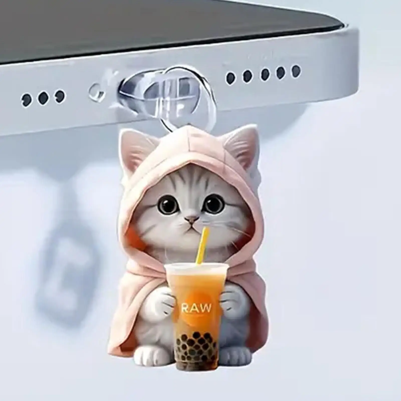 귀여운 고양이 장식 액세서리 걸이형 액세서리 범용 먼지 마개 아이폰용 삼성 타입-C 인터페이스용 먼지 마개