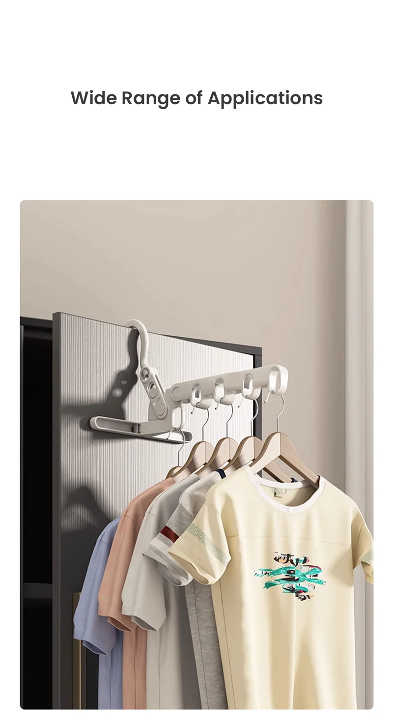 Description Picture 5 of itemPortable Foldable Travel Hanger Folding Clothes Drying Rack Travel Hangers Hanging Rack with 5 Holes for Hotel Camping Travel