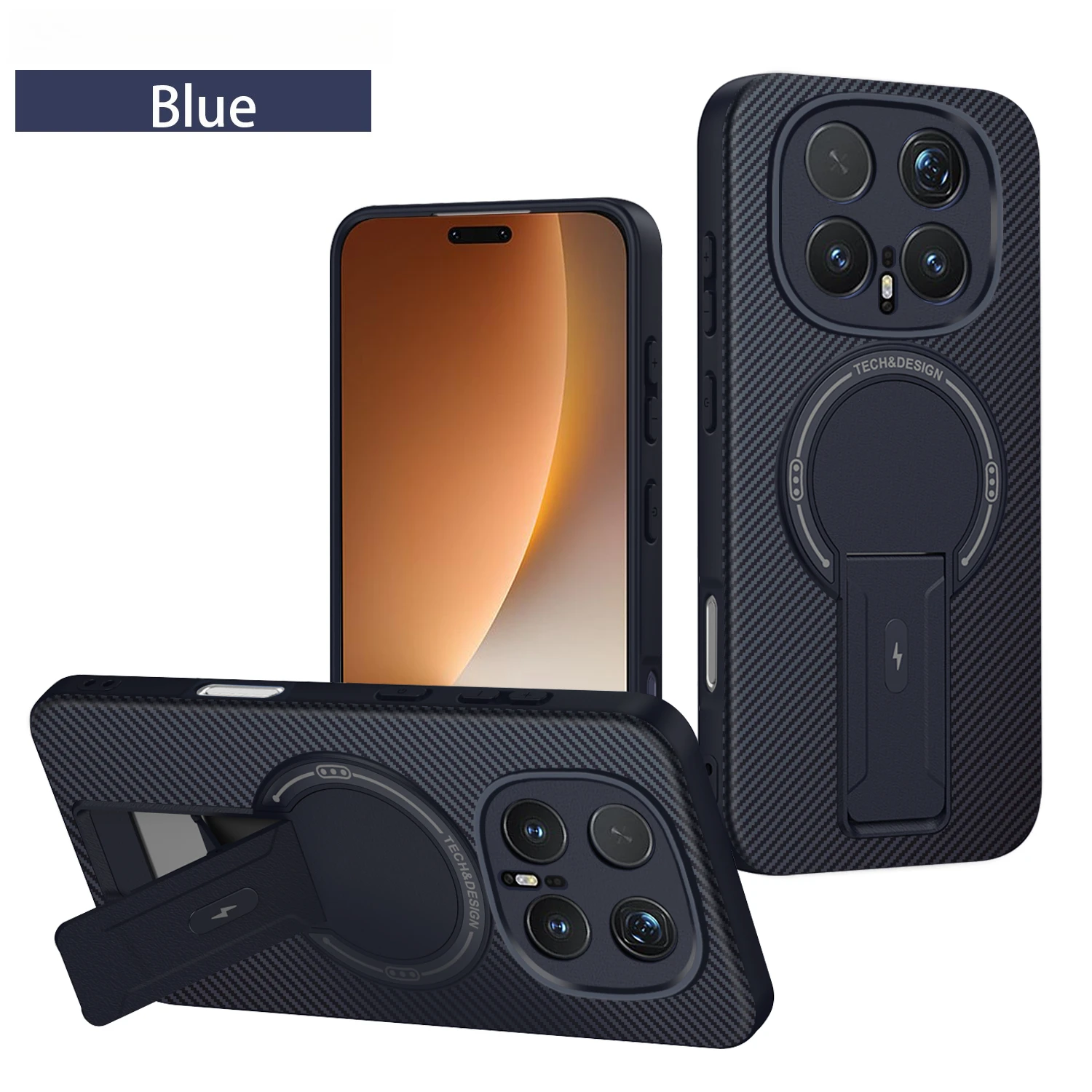Enhanced Magnetic Wireless Charging Shockproof Phone Case with Hidden Bracket