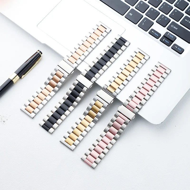Luxury 22mm Stainless Steel Metal Watch Strap Bracelet