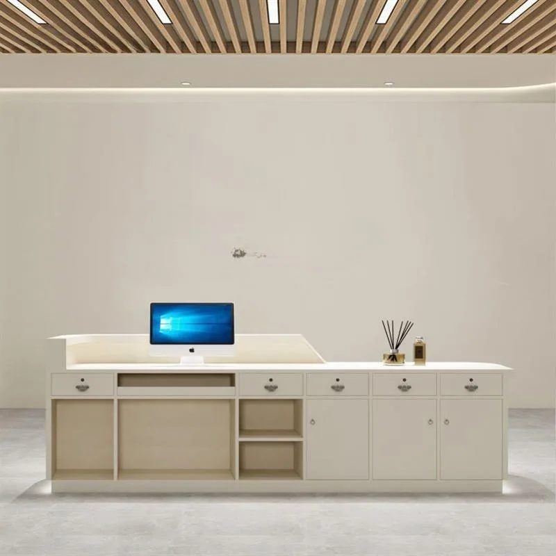 Front Desk Bancone Per Negozio Luxury Reception Lada Sklepowa Coordinate Worktable Empfangstheke Kosmetik Office Rezeption Theke