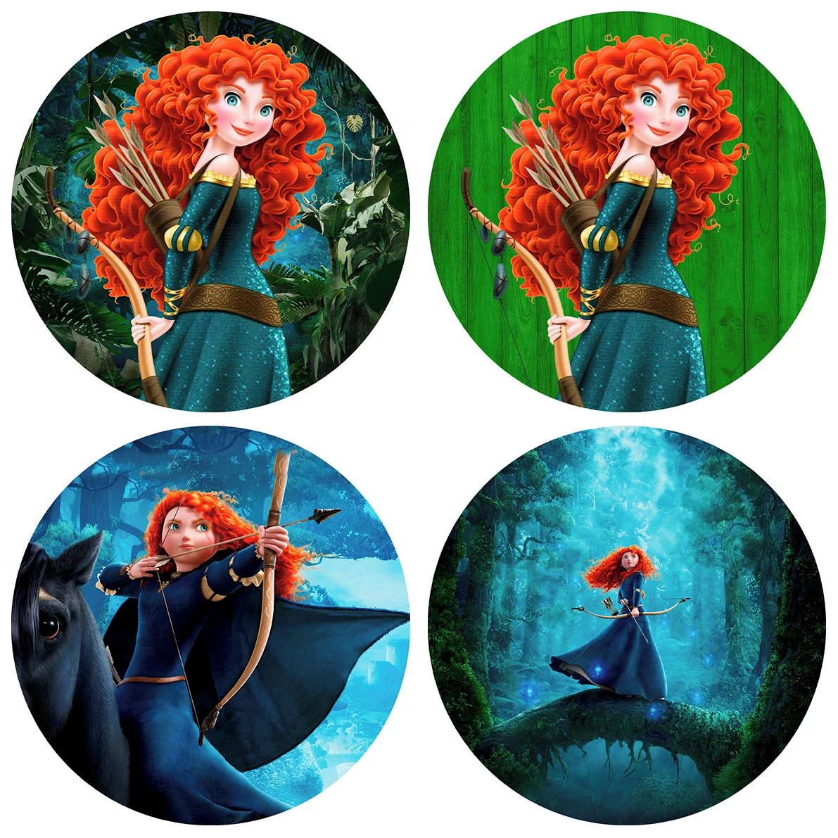 Princess-Merida-Circle-Backdrop-Brave-Theme-Enchanted-Forest-Girl-Happy ...