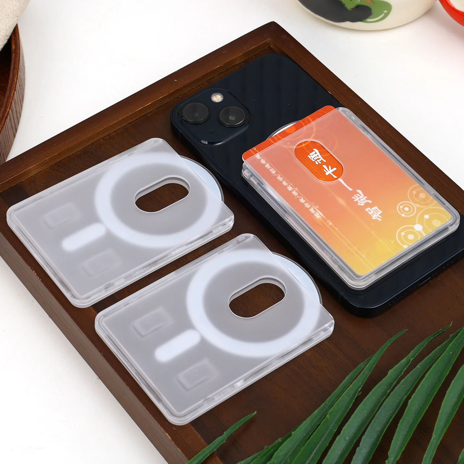 Magnetic Detachable Transparent Card Sleeve Wallet Holder