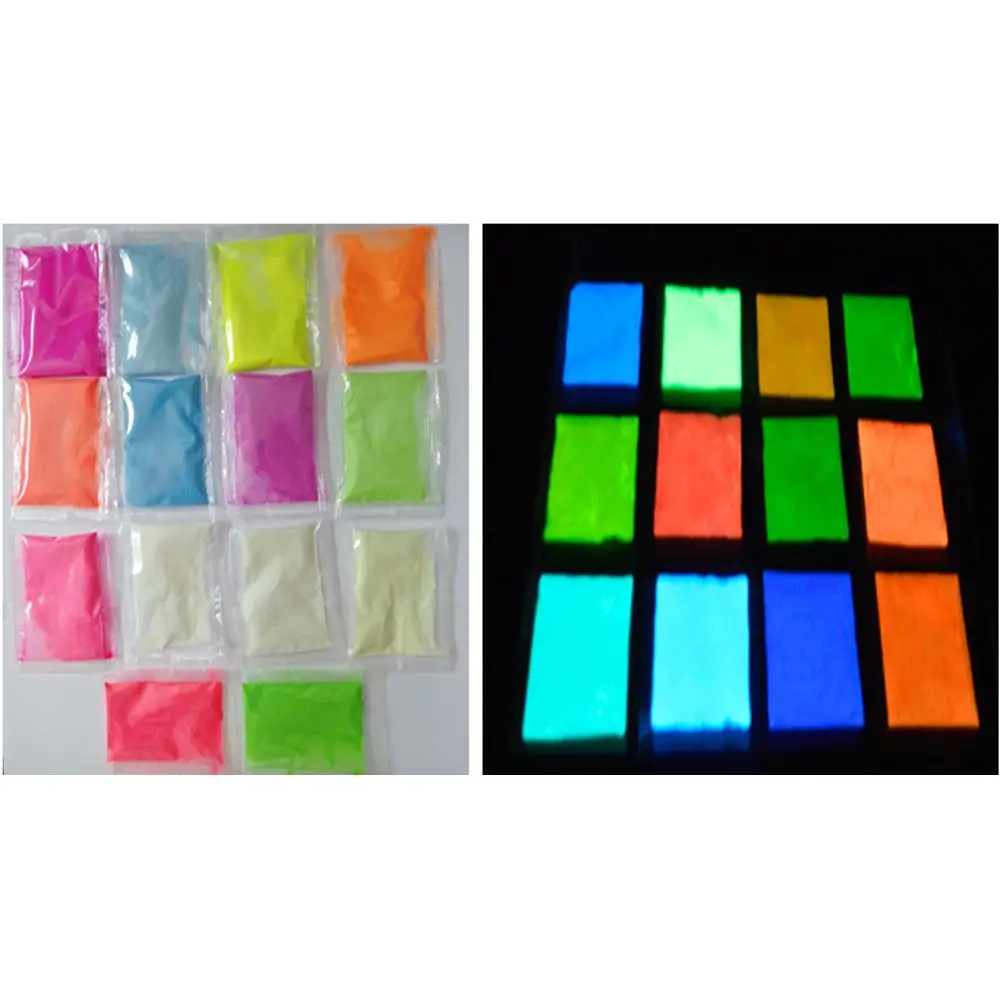 Festival Decoration Nail Glitter Super Bright Art Dust Pigment Neon Phosphor Glow In The Dark Fluorescent Powder