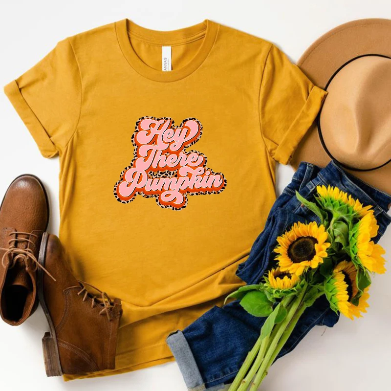 

Hey Pumpkin Graphic T Shirts Hello Pumpkin Goth Clothes 2022 Fall Shirt Pumpkin Vintage Tshirt Thanksgiving Shirts Vintage