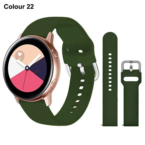 Versatile Silicone Smartwatch Band - 20mm/22mm Strap, Multiple Color Options