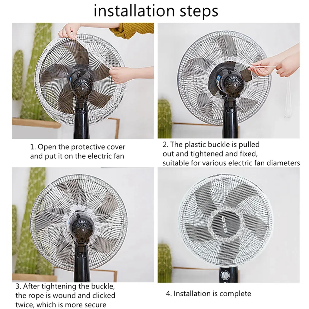 Kids Safety Round Eletric Fan Cover Anti-pinching Finger Protector Dust Cover Dustproof Stand Fan Universal Net Bag