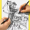 4/8Pcs Dual Tip Waterproof Oil Ink Permanent Paint Art Marker Fineliner Pen 0.5mm 1.0mm Office School Writing Drawing Stationery 6