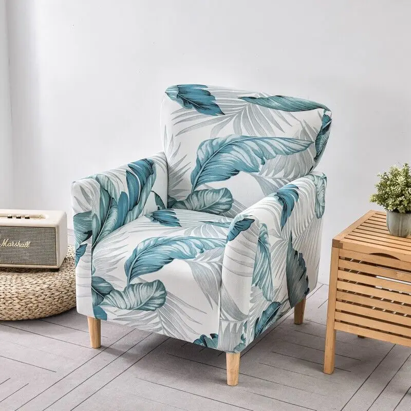 Floral Stretch Chair Cover Sofa Single Armchair Slipcover Highbackrest Protect Living Room Furniture Protector Home Decoration 5