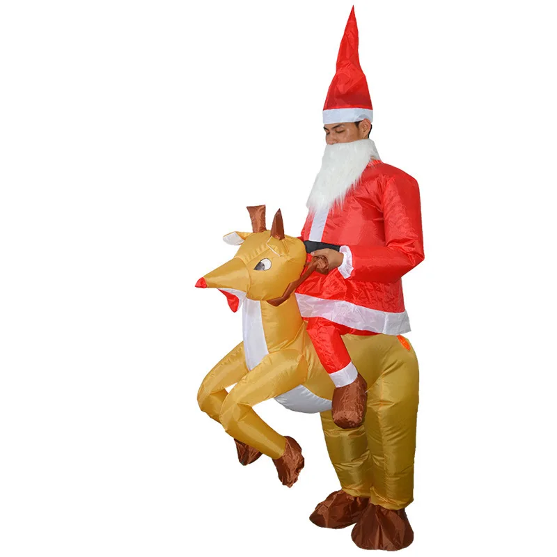 thumbnail image 1 of Ropa inflable de Navidad, disfraz de baile, accesorios para disfraces, Papá Noel, alce, árbol de Navidad, ropa inflable, cabeza torcida, hombre, 1 of 5