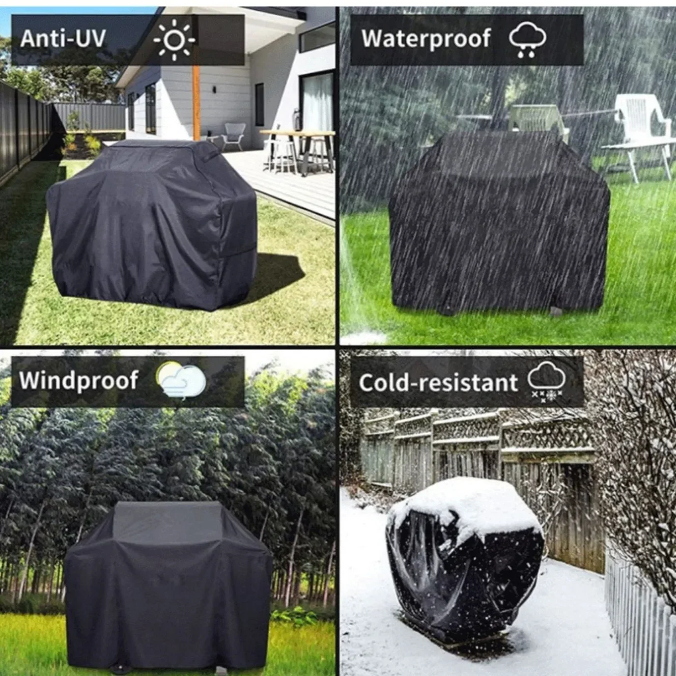 Oxford Cloth Outdoor BBQ Grill Cover Waterproof Oven Cover Garden Sun Protective UV Resistant Heavy Duty Carbon BBQ Covers grill cover