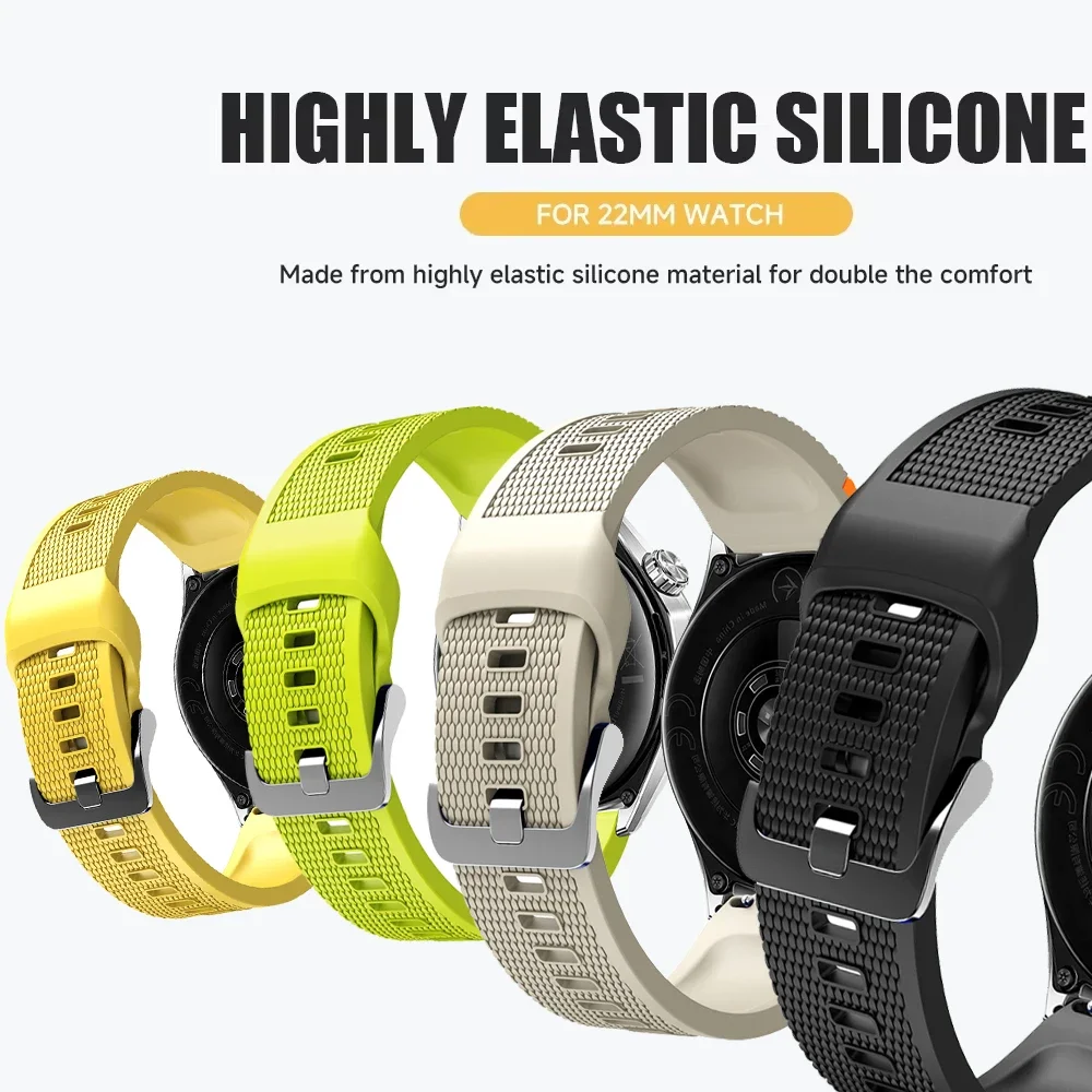 Versatile Sports Silicone Watch Strap - 22mm Band Replacement for Active & Stylish Looks