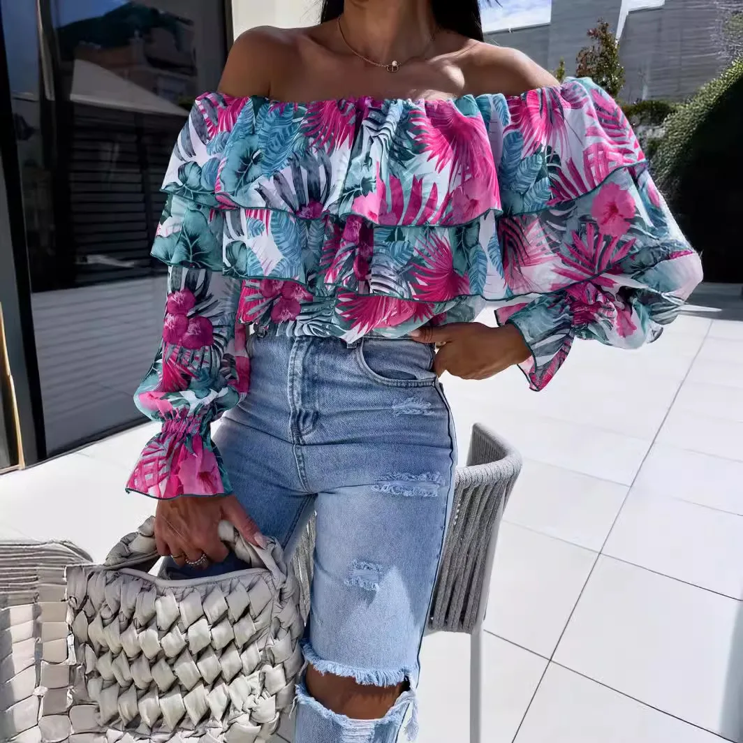 トップス laubeblanc Ruffle Chiffon Blouse Ruffle chiffon Blouse – L'AUBE BLANC