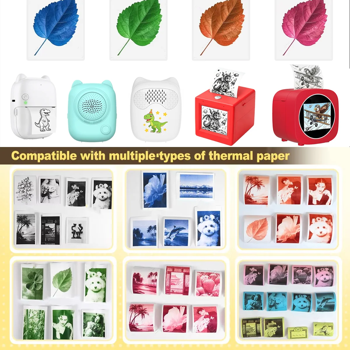 듀얼 컬러 열전사 인쇄 용지 57mm, 학생의 실수 문제 메모용 특수 용지, Fit Meow 기계, 휴대용 프린터 및 카메라에 적합