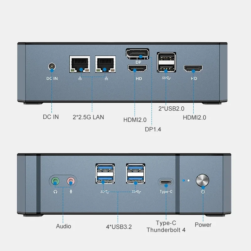 Topton New Gaming Mini PC 13th Gen i9 13900H i7 13700H Desktop Computer 2*DDR5 2*PCIE4.0 Support 4K four Display for Home/Office 6