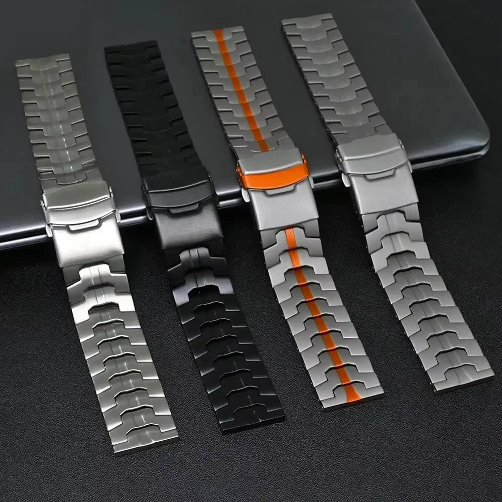 Luxury Stainless Steel Strap - 22mm Metal Band Wrist Bracelet