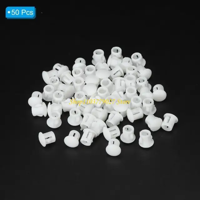 C4DF แพ็ค 30 Flush Type ปลั๊กรูสีขาวเจาะรูสกรู Caps สำหรับตู้ตู้ชั้นวางใส่ End Caps 3