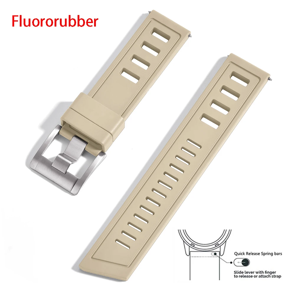 Enhanced Fluororubber Quick Release Waterproof Watch Strap