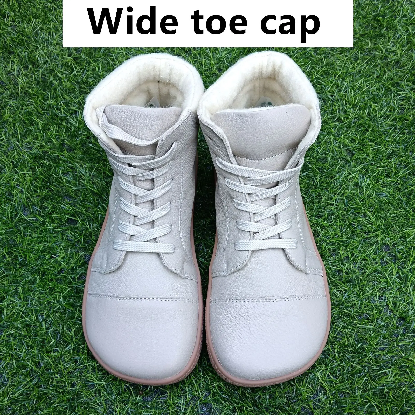 Barefoot Genuine leatherBoots With Wool Linning Inside For Women man Zero Drop Wider Toes Box