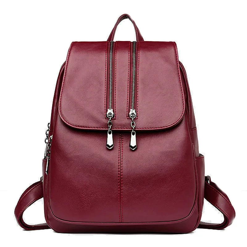 

Women Leather Backpacks Female High Quality Luxury Backpack for Teenager Girls Shoulder Bags Fashion Female Backpack School Bags
