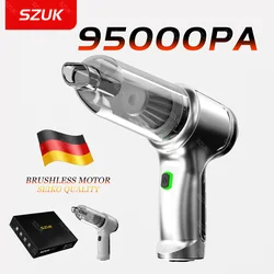 Car Vacuum Cleaner 95000pa Powerful Wireless Handheld Cleaning Machine Strong Suction Portable Vacuum Cleaner for Car and Home