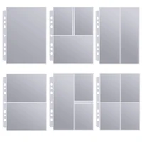 A5 7-Hole Binder Refill Sheets 10pk Clear PP Sleeves Special 3-Pocket Design Universal High Clarity Photo Postcard Protectors 1