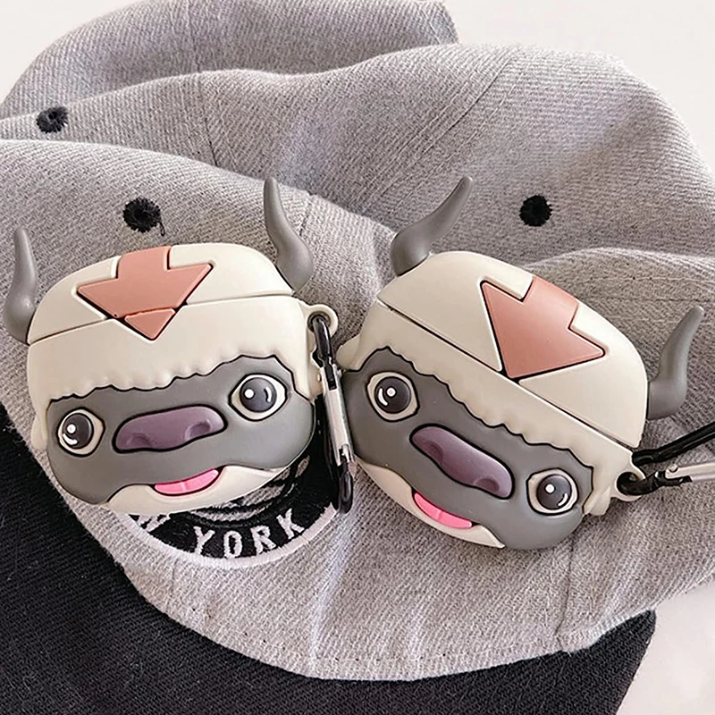 3D Cute Cartoon Black Bull Silicone AirPods Case Cover