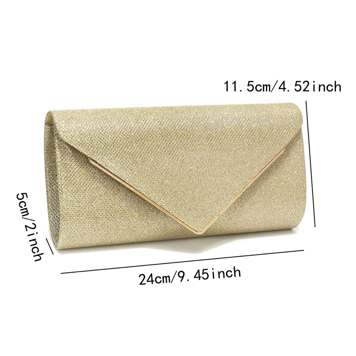 Golden Glitter Evening Clutch Handbag for Women