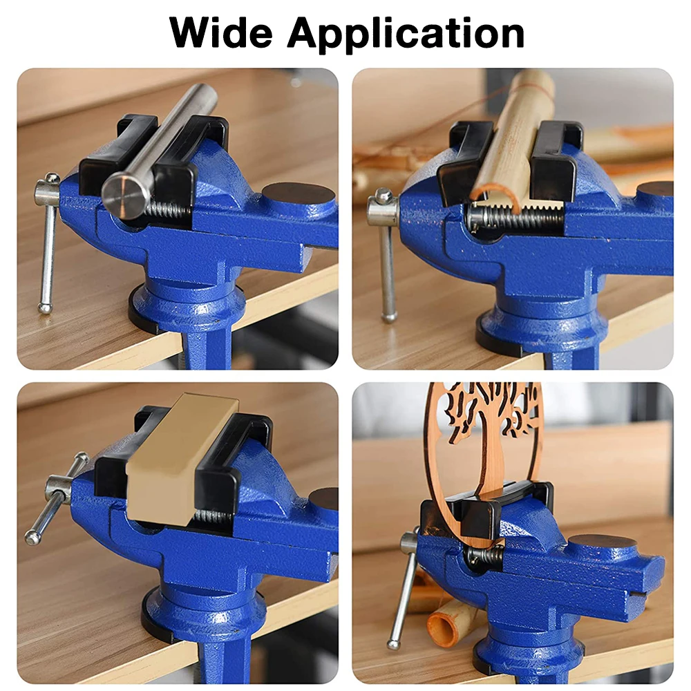 10mm/30mm/60mm Bench Vise Machine Vice Jaw Width 360 Degree Swivel