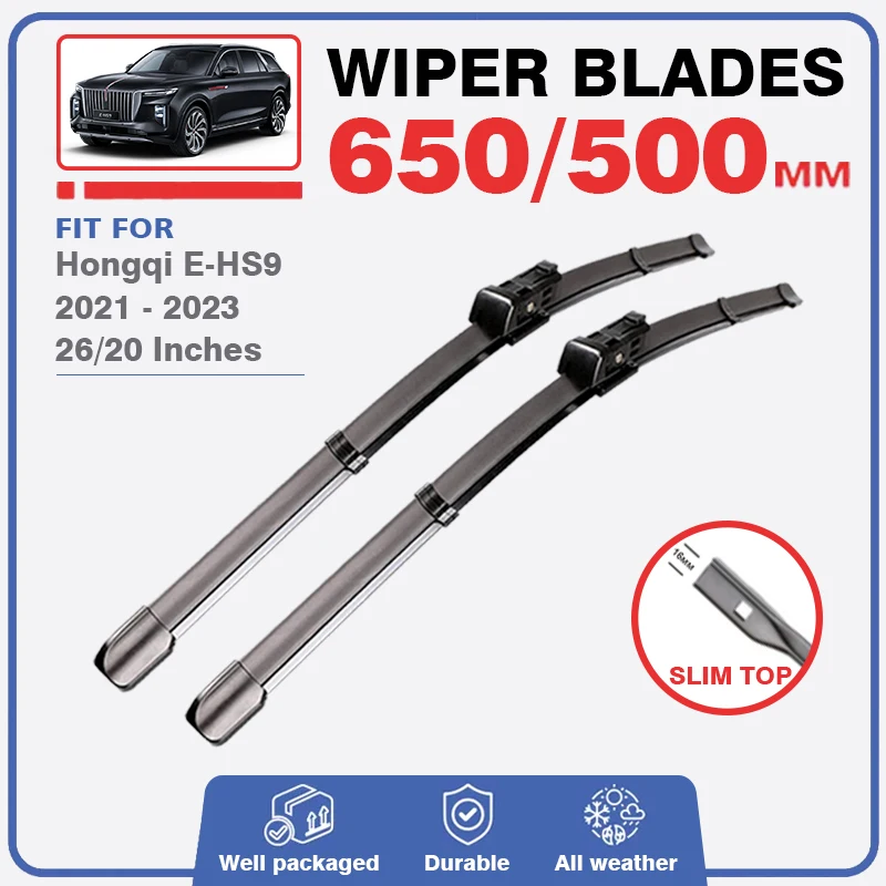 

Front Wiper Blades For Hongqi E-HS9 2021 2022 2023 EHS9 E HS9 Windscreen Brushes Windshield Window Car Accessories Auto Vehicle