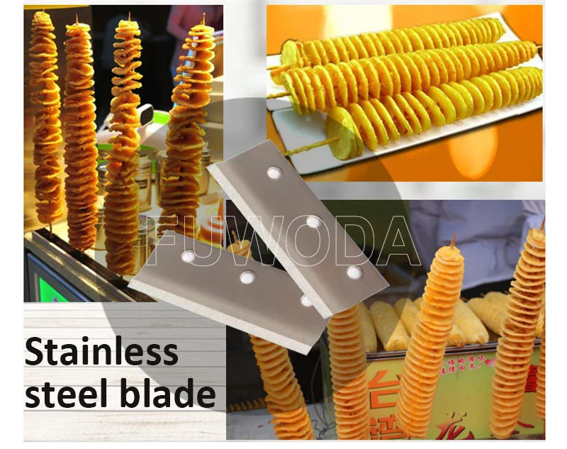 Description Picture 4 of itemAutomatic Stretch Tornado Potato Slicer 110/220v Electric Machine Potato Spiral Cutting Machine Potato Chips Machine