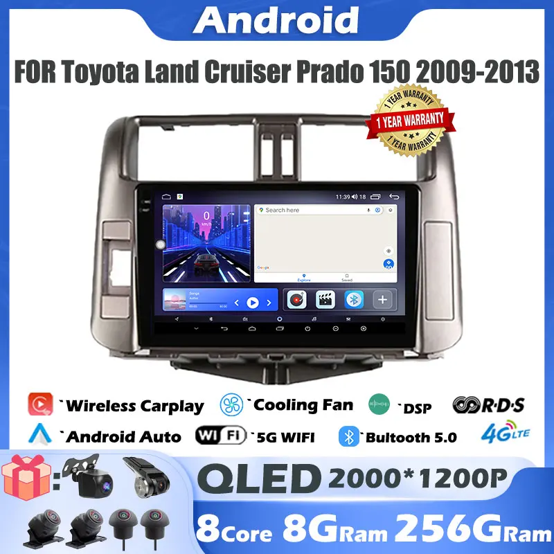 

Android 14 DSP For Toyota Land Cruiser Prado 150 2009-2013 Car Radio Auto Multimedia Video Player GPS Navigation Carplay