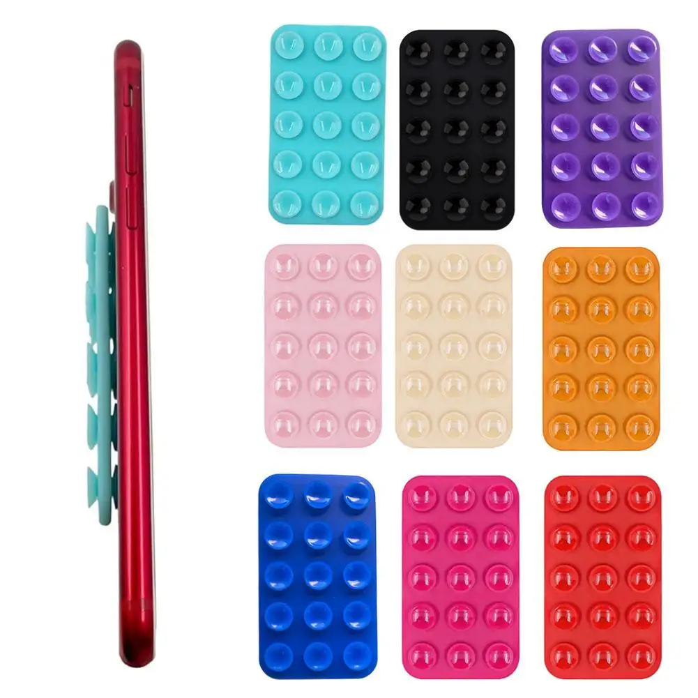 BUDI Silicone Suction Suction Cup Wall Stand Mat Multifunctional Square Phone Double-Sided Case Anti-Slip Holder Mount Suck Pad