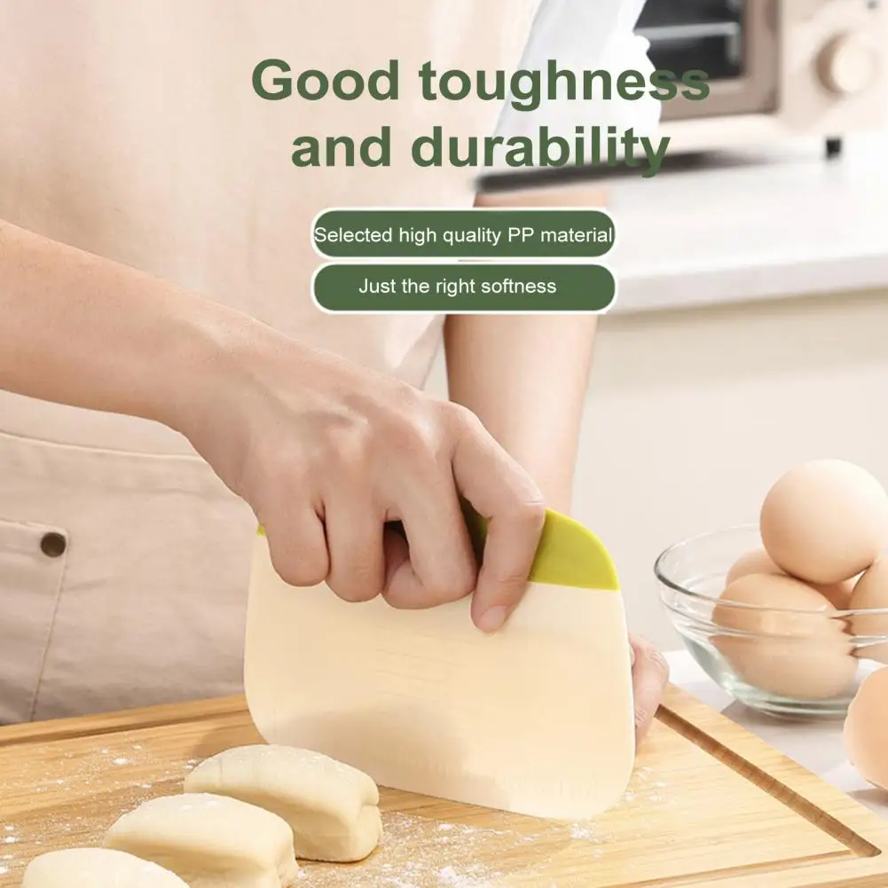 15*10.5cm Dough Scraper With Measuring Scale Multifunction Pastry Bread Cake Pizza Food Bench Cutter Kitchen Gadget Baking Tools