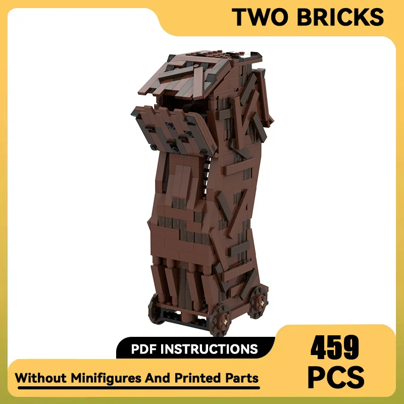 

Moc Building Blocks Castle Bricks Magical Rings Movie Scene Medieval Siege Tower Model DIY Assembly Street View Toys Child Gifts