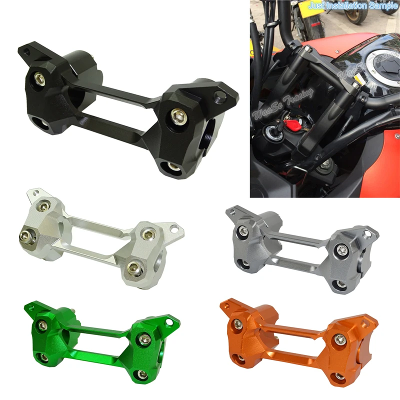 Motorbike Cnc Handlebar Handle Bar Riser Clamp Kit Set For Kawasaki