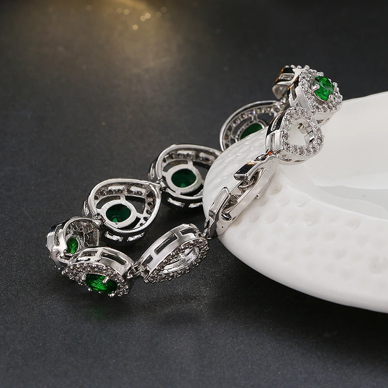 GMGYQ New Arrival Fashion High Quality Shiny Water Drop Exterior Design 2 Color Choices Zircon Bracelet for Trend Women Jewelry