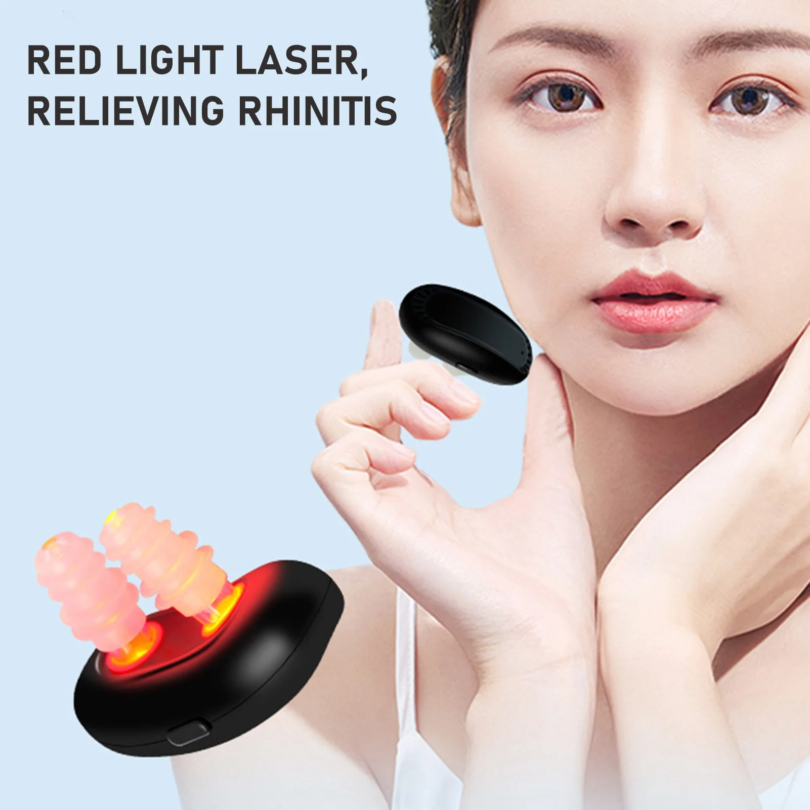 Cordless Red Light Nasal Therapy Device Easy Carrying Rhinitis Relief Tool For Nose Care