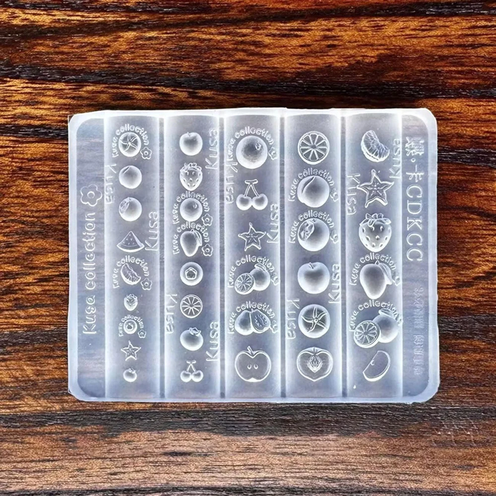 3D 과일 실리콘 네일 몰드 홈 네일 참 만들기 공예 도구 레진 체리 사과 DIY 매니큐어 용품 투명 장식