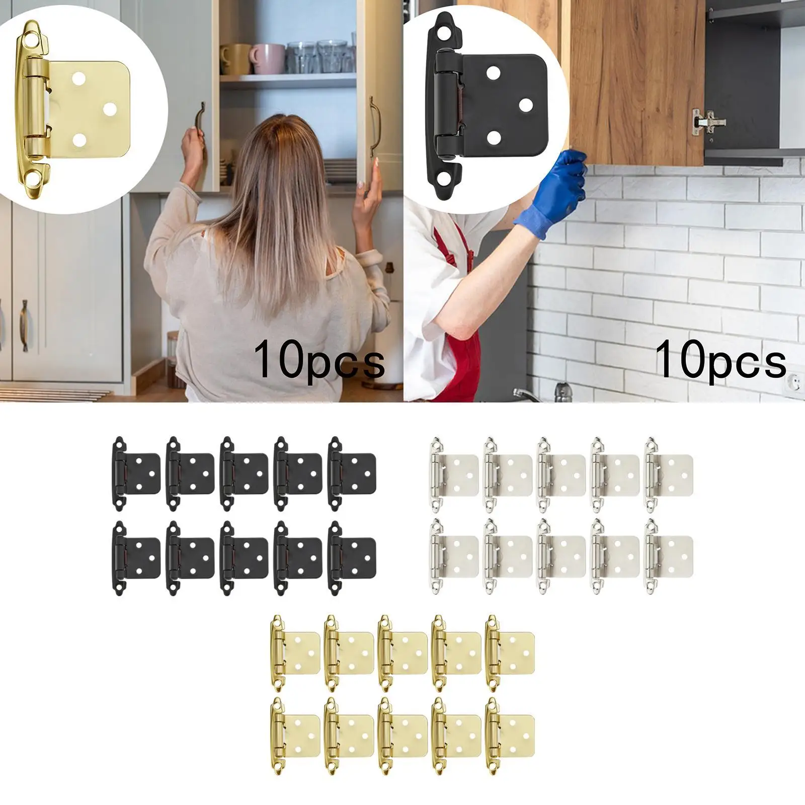 10x 1/2inch Cabinet Door Hinges Easy Installation Heavy Duty Door Hardware 10x 1/2inch Cabinet Door Hinges Easy Installation Heavy Duty Door Hardware