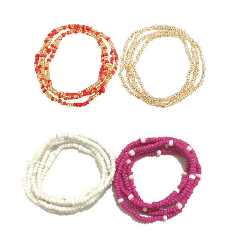

Colorful Glass Beads Elastic African Belly Chain Jewelry For Women Waist