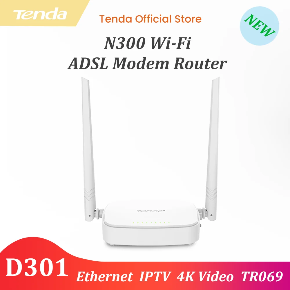 Tenda WIFI Router D301 V4.0 300Mbps Wireless Network Wired Modem