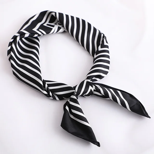2022 Fashion Imitated Silk Scarf Ladies Outdoor Print Luxury Neck Hair Decorate Headband Scarf Outdoor Small Kerchief Soft Wrap 9