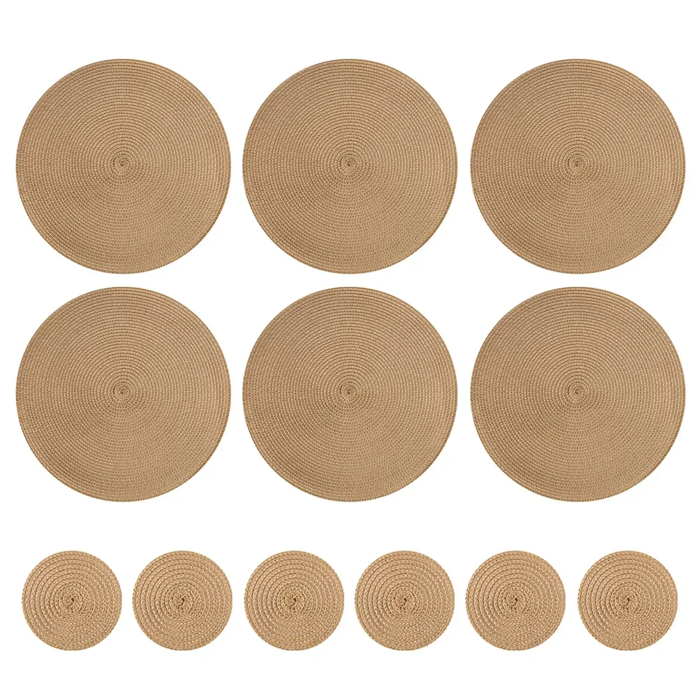 Set of 6 Stylish Braided Placemats and Coasters – Durable, Washable, and Heat-Resistant